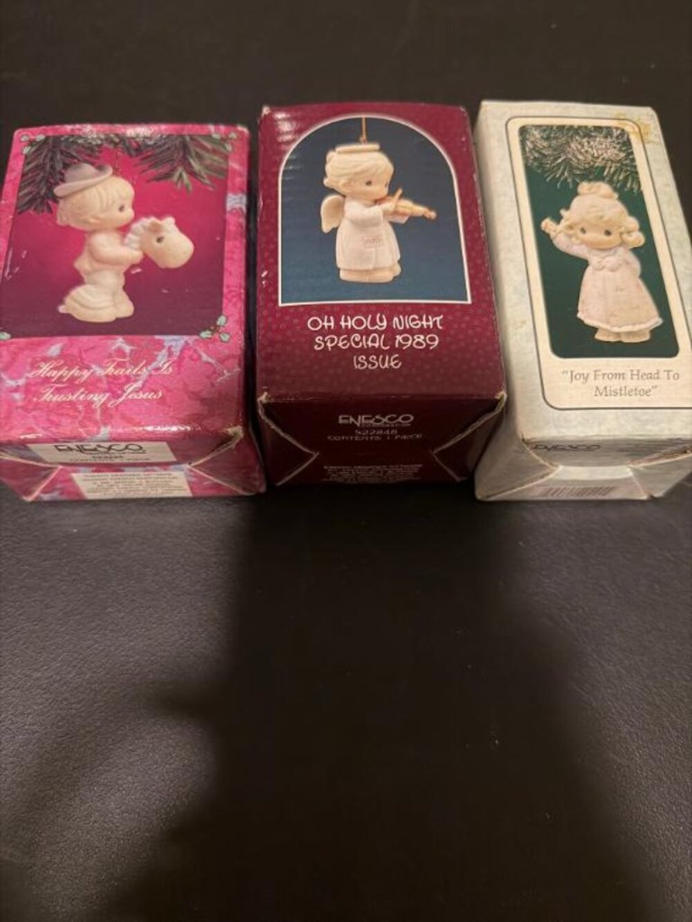 Lot Of 3 Vintage Enesco Precious Moments Ornaments 1989-1995 -LOT#7-32X